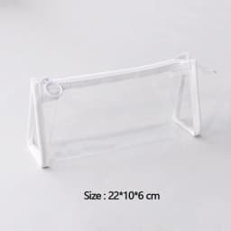 Transparent Pencil Case Large Capacity Simple Pen Bag Kawaii Cosmetic Bag School Study Stationery Office Supplies