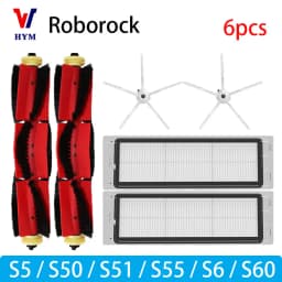 For Roborock S5 S50 S51 S55 S6 S60 S6 Pure Vacuum Cleaner Accessories HEPA Filter Mop Cloth Side Main Brush Spare Parts