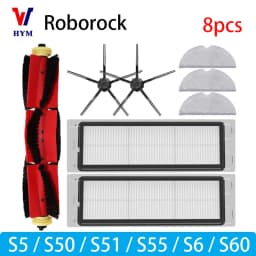 For Roborock S5 S50 S51 S55 S6 S60 S6 Pure Vacuum Cleaner Accessories HEPA Filter Mop Cloth Side Main Brush Spare Parts