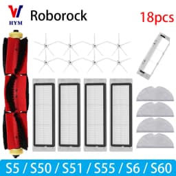 For Roborock S5 S50 S51 S55 S6 S60 S6 Pure Vacuum Cleaner Accessories HEPA Filter Mop Cloth Side Main Brush Spare Parts
