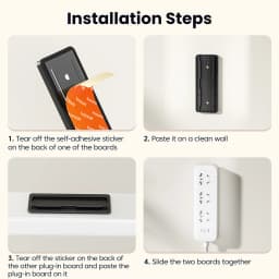 Toocki 1/3PCS Power Strip Holder Wall-hanging Power Strip Socket Mount Self-Adhesive Destop Cable Wire Organizer