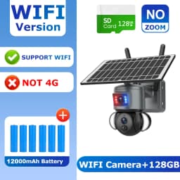 SHIWOJIA 4K 8MP Solar Camera 4G SIM/WIFI Security Outdoor Dual Lens Recording Humanoid Tracking Color Night Vision PTZ Cam