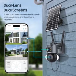 SHIWOJIA 4K 8MP Solar Camera 4G SIM/WIFI Security Outdoor Dual Lens Recording Humanoid Tracking Color Night Vision PTZ Cam