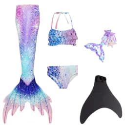 NEW Summer kids Swimming Mermaid Tail Mermaid Costume Cosplay Children Princess Party Fantasy Swimsuit Can Add Monofin Fin Xmas