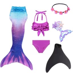 NEW Summer kids Swimming Mermaid Tail Mermaid Costume Cosplay Children Princess Party Fantasy Swimsuit Can Add Monofin Fin Xmas