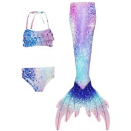 NEW Summer kids Swimming Mermaid Tail Mermaid Costume Cosplay Children Princess Party Fantasy Swimsuit Can Add Monofin Fin Xmas