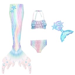 NEW Summer kids Swimming Mermaid Tail Mermaid Costume Cosplay Children Princess Party Fantasy Swimsuit Can Add Monofin Fin Xmas