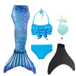 NEW Summer kids Swimming Mermaid Tail Mermaid Costume Cosplay Children Princess Party Fantasy Swimsuit Can Add Monofin Fin Xmas
