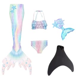 NEW Summer kids Swimming Mermaid Tail Mermaid Costume Cosplay Children Princess Party Fantasy Swimsuit Can Add Monofin Fin Xmas