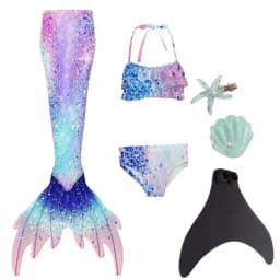 NEW Summer kids Swimming Mermaid Tail Mermaid Costume Cosplay Children Princess Party Fantasy Swimsuit Can Add Monofin Fin Xmas