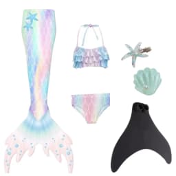 NEW Summer kids Swimming Mermaid Tail Mermaid Costume Cosplay Children Princess Party Fantasy Swimsuit Can Add Monofin Fin Xmas