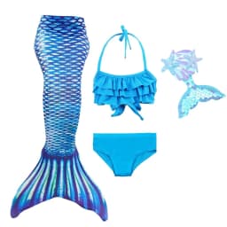 NEW Summer kids Swimming Mermaid Tail Mermaid Costume Cosplay Children Princess Party Fantasy Swimsuit Can Add Monofin Fin Xmas