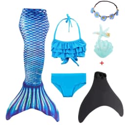NEW Summer kids Swimming Mermaid Tail Mermaid Costume Cosplay Children Princess Party Fantasy Swimsuit Can Add Monofin Fin Xmas