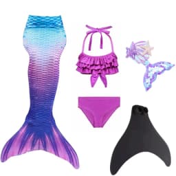 NEW Summer kids Swimming Mermaid Tail Mermaid Costume Cosplay Children Princess Party Fantasy Swimsuit Can Add Monofin Fin Xmas