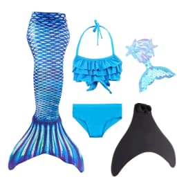 NEW Summer kids Swimming Mermaid Tail Mermaid Costume Cosplay Children Princess Party Fantasy Swimsuit Can Add Monofin Fin Xmas