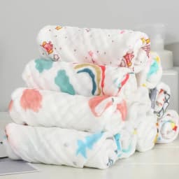 5 PCS Lot Muslin 6 Layers Cotton Soft Baby Towels Baby Face Towel Handkerchief Bathing Feeding Face Washcloth Wipe Burp Cloth