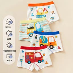 Children's Underwear Boy Panties Underpants Engineering Vehicle Cars Fire Engine Comfortable Shorts Briefs Boxers For Kids