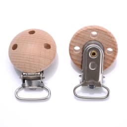 5Pcs Wooden Baby Pacifier Clip Nursing Accessories Beech Pacifier Clips Chewable Teething Dummy Clip Chains Baby Teether