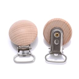 5Pcs Wooden Baby Pacifier Clip Nursing Accessories Beech Pacifier Clips Chewable Teething Dummy Clip Chains Baby Teether