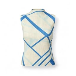Miyake Pleated Elegant Fashion Temperament Solid Color Half High Neck Sleeveless Women's Vest 2026 Summer New Breathable Top