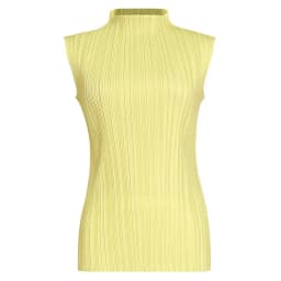 Miyake Pleated Elegant Fashion Temperament Solid Color Half High Neck Sleeveless Women's Vest 2026 Summer New Breathable Top