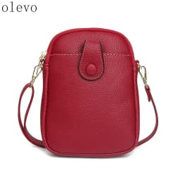 Fashion Mobile Phone Bag Women Crossbody Bag One Shoulder Mini Small Square Bag Card Holder Female Portable PU Leather Wallet