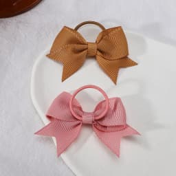 10Pcs/lot Cute Grosgrain Ribbon Pigtail Hair Bows Elastic Hair Ties Hair Bands Holders Girls Newborn Baby Hair Accessories Gift