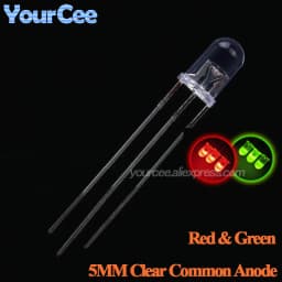 20pcs F3 3mm F5 5mm Diffused Clear Common Anode/Cathode Round LED Red Warm White Blue Yellow Green Bi-Color Diode Light Emitting