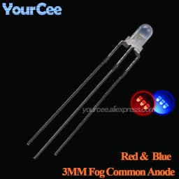 20pcs F3 3mm F5 5mm Diffused Clear Common Anode/Cathode Round LED Red Warm White Blue Yellow Green Bi-Color Diode Light Emitting