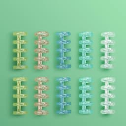 10PCS 5hole Loose-leaf Binder Ring Notebook Spring Spiral Rings Binder Strip Buckle Clip Binding Clip School Supplies Stationery