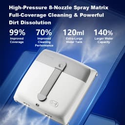 Liectroux G9 Robot Window Cleaner,10000Pa,Dual Vibrating Bionic Arms,8-Way Water Pump Spray,Nano Cleaning Squeegee,Smart Memory