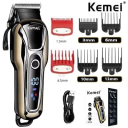 Kemei 1990 New Hair Clipper Professional Hair Clipper Men's Hair Clipper Electric Trimmer LCD Display Hair Clipper Almighty Set