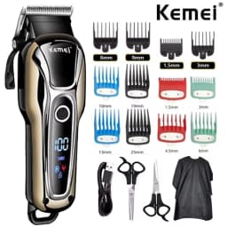 Kemei 1990 New Hair Clipper Professional Hair Clipper Men's Hair Clipper Electric Trimmer LCD Display Hair Clipper Almighty Set