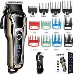 Kemei 1990 New Hair Clipper Professional Hair Clipper Men's Hair Clipper Electric Trimmer LCD Display Hair Clipper Almighty Set