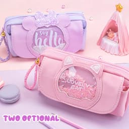 Kawaii Quicksand Pencil Case Large Capacity Multifunctional Pen Box Cute Storage Bag School Office Supplies Stationery