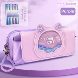 Kawaii Quicksand Pencil Case Large Capacity Multifunctional Pen Box Cute Storage Bag School Office Supplies Stationery