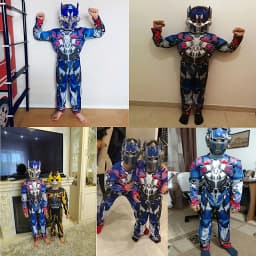 Disguise Optimus Prime Costume ,Muscle Transformer Costumes for Boys, Padded Character Jumpsuit, Kids