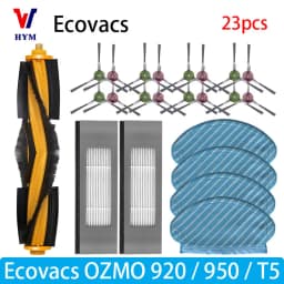 For Ecovacs Debot OZMO T5 / 920 / 950 Accessories Main Side Brush Water Tank Castor Wheel Filter Mop Vacuum Cleaner Spare Parts