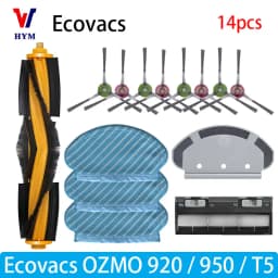 For Ecovacs Debot OZMO T5 / 920 / 950 Accessories Main Side Brush Water Tank Castor Wheel Filter Mop Vacuum Cleaner Spare Parts