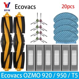 For Ecovacs Debot OZMO T5 / 920 / 950 Accessories Main Side Brush Water Tank Castor Wheel Filter Mop Vacuum Cleaner Spare Parts