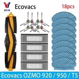 For Ecovacs Debot OZMO T5 / 920 / 950 Accessories Main Side Brush Water Tank Castor Wheel Filter Mop Vacuum Cleaner Spare Parts