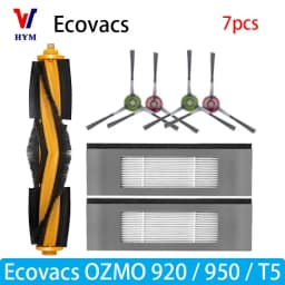 For Ecovacs Debot OZMO T5 / 920 / 950 Accessories Main Side Brush Water Tank Castor Wheel Filter Mop Vacuum Cleaner Spare Parts