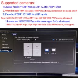 Hybrid DVR CCTV Security 4CH/8 Channels 5M-N Audio Over Coaxial for 5MP 12.5Fps 1080P 720P TVI CVI CVBS Camera 5MP IP Onvif Cam