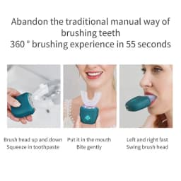 Electric Toothbrush for Adult Automatic USB Charge U-Shaped Toothbrush 360 Degrees Intelligent Rechargeable Toothbrus