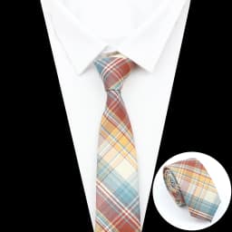 Plaid Tie For Men Women Soft Skinny Cotton TR Fabric Necktie For Wedding Bussiness Casual Man's Neckties Suits Flower Cravat