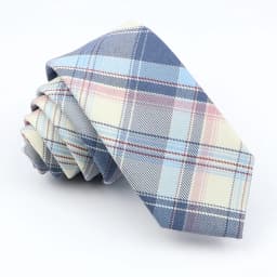 Plaid Tie For Men Women Soft Skinny Cotton TR Fabric Necktie For Wedding Bussiness Casual Man's Neckties Suits Flower Cravat
