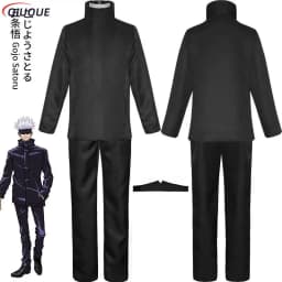 110-3XL Black / Blue Gojo Satoru Cosplay Costume Eye Patch Wigs Glasses Anime Halloween Party Unisex Uniforms