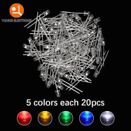 3mm LED Diode F3 Assorted Kit White Green Red Blue Yellow Orange Pink Purple Warm White DIY Light Emitting Diode