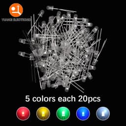 3mm LED Diode F3 Assorted Kit White Green Red Blue Yellow Orange Pink Purple Warm White DIY Light Emitting Diode
