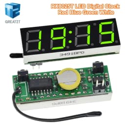 GREATZT 3 In 1 LED RX8025T Digital Clock Temperature Voltage Module DIY Time/Thermometer/Voltmeter DC 5-30V For Arduino